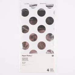 Rico Design Seidenpapier Punkte Hot Foil weiß silberfarbig 50x70cm 4 Bogen