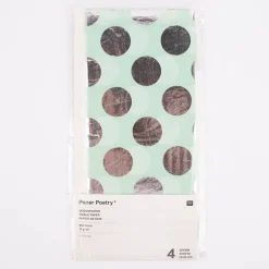 Rico Design Seidenpapier Punkte Hot Foil mint silberfarbig 50x70cm 4 Bogen
