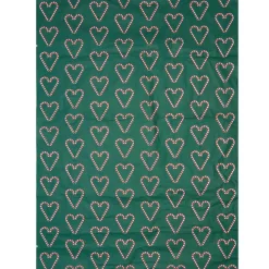 Rico Design Seidenpapier Zuckerstangen Herzen grün rot weiß 50x70cm 5 Bogen