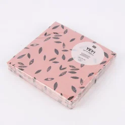 Rico Design Servietten Blätter Rosa 33x33cm 3lagig 20 Stück