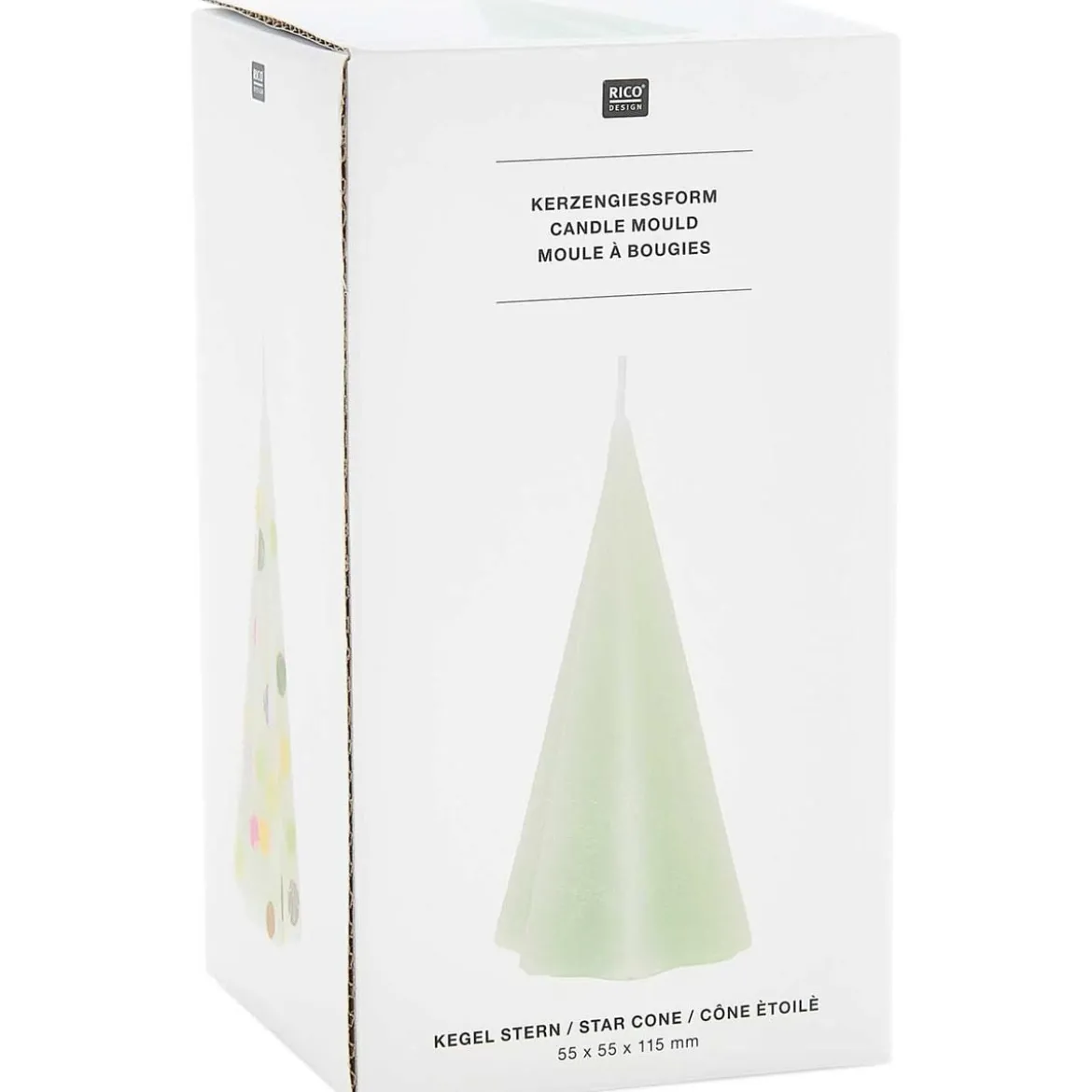 Rico Design Silikonform Kerzengießform Sternenkegel 7x7x13,5cm