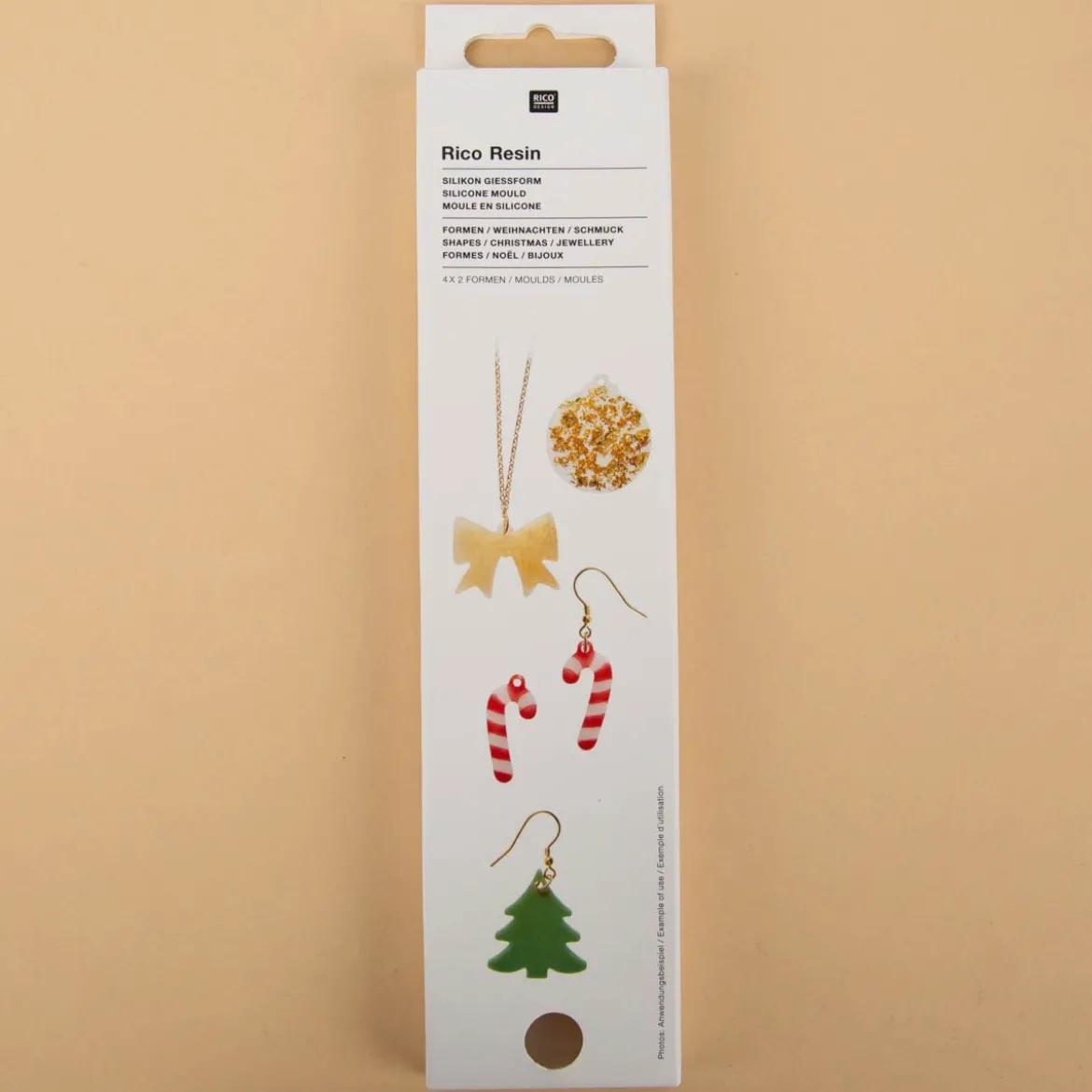 Rico Design Silikon Gießform Mini Anhänger Weihnachten