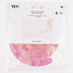Rico Design Spiral Luftschlangen 6 Stück rosa irisierend 50cm