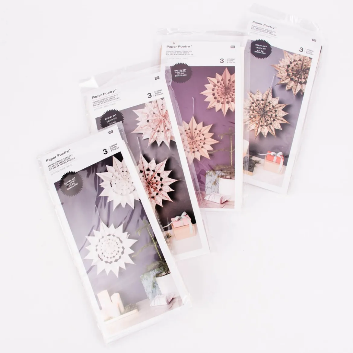 Rico Design Sterne Papiertüten Set hellbraun schwarz 24 Tüten