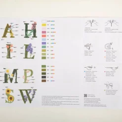 Rico Design Stick & Stitch 56 x Blumenalphabet Stickvlies und Stickgarne