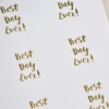 Rico Design Sticker Best Day Ever! weiß gold 4 Blatt