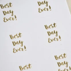 Rico Design Sticker Best Day Ever! weiß gold 4 Blatt