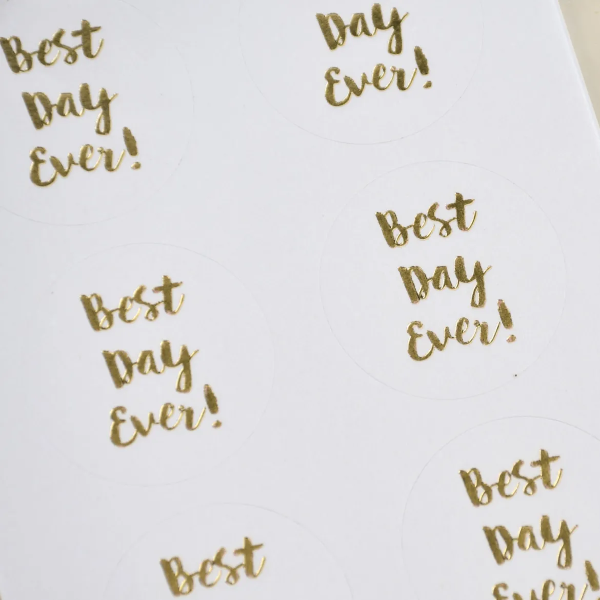 Rico Design Sticker Best Day Ever! weiß gold 4 Blatt