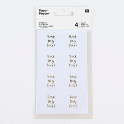 Rico Design Sticker Best Day Ever! weiß gold 4 Blatt