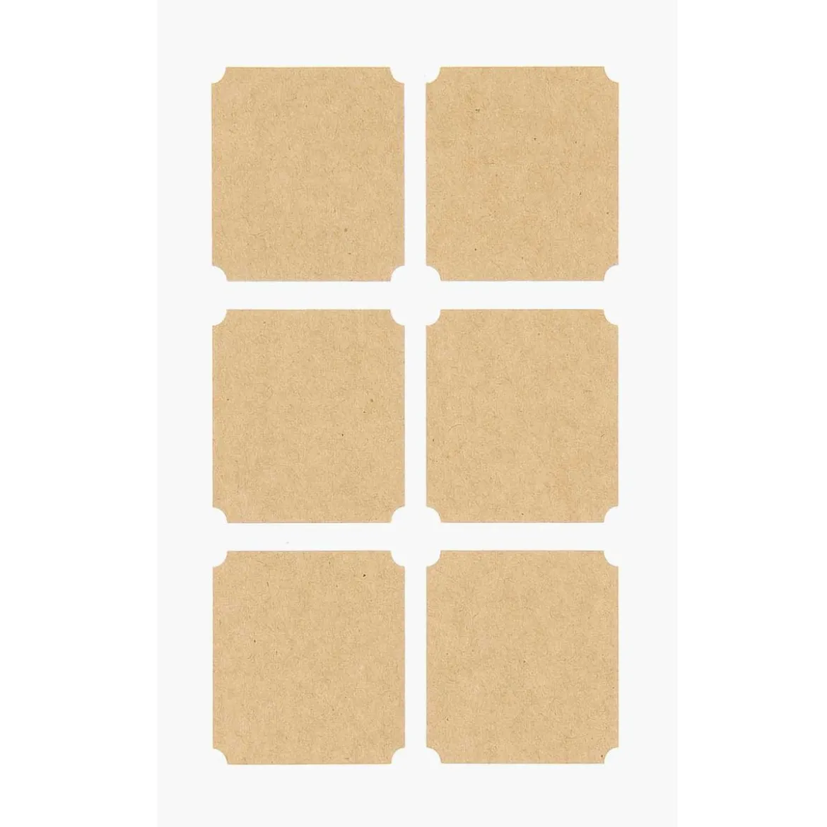 Rico Design Sticker Etiketten eckig Kraftpapier 24 Stück natur
