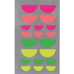 Rico Design Sticker halbrund Mund in zwei Größen verschiedene Neonfarben 4 Blatt