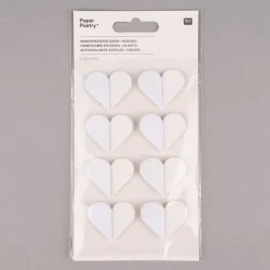 Rico Design Sticker Herzen Wabenpapier weiß 8 Stück