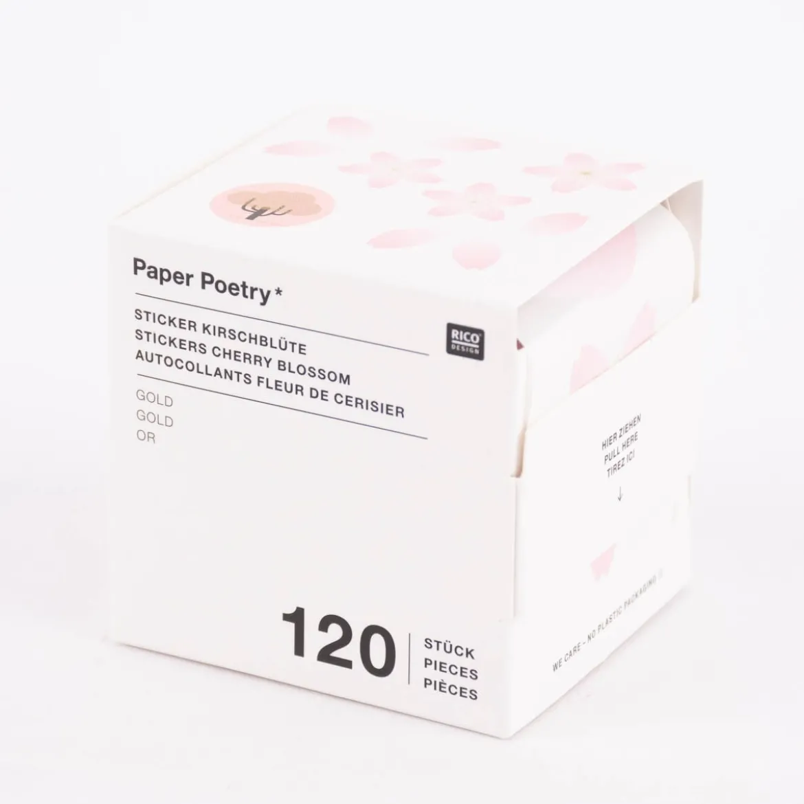 Rico Design Sticker Kirschblüten rosa goldfarbig 120 Stück