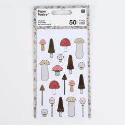 Rico Design Sticker Pilze mit Gesicht 4 Blatt mehrfarbig