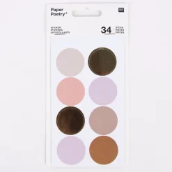 Rico Design Sticker Punkte und Streifen Mauve 4 Blatt 34 Stück
