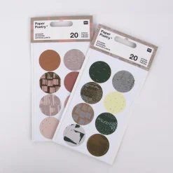 Rico Design Sticker Struktur Mauve rund 4 Blatt 20 Stück