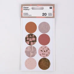 Rico Design Sticker Struktur Mauve rund 4 Blatt 20 Stück