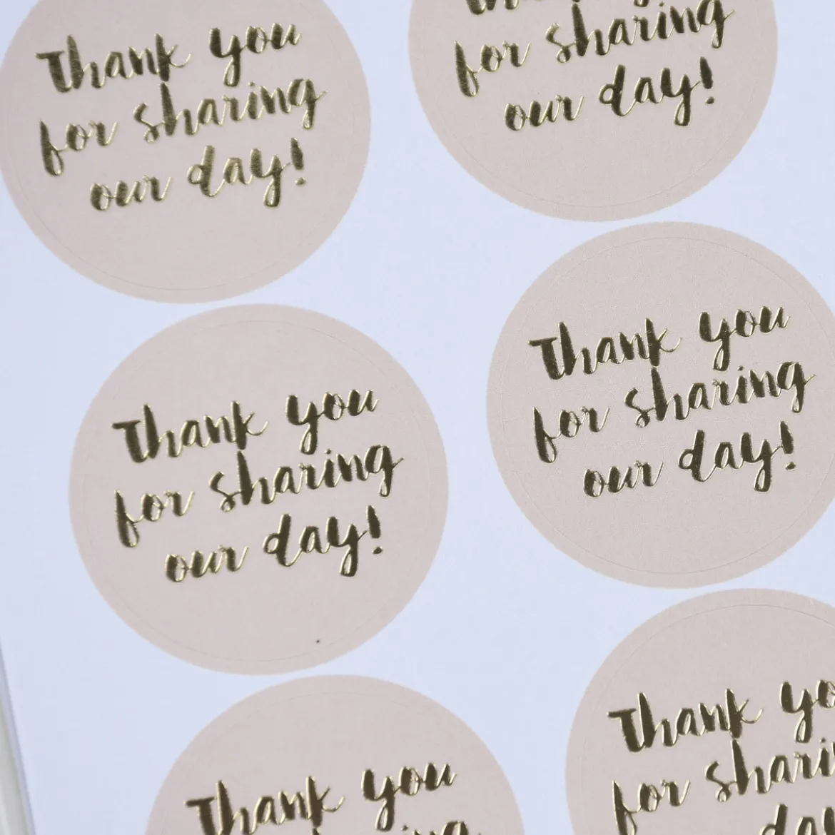 Rico Design Sticker Thank you for sharing our day! puder gold 4 Blatt