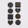 Rico Design Sticker verschiedene Motive schwarz metallic 4 Blatt