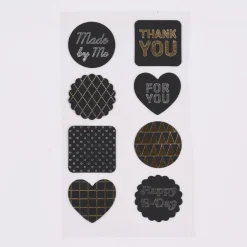 Rico Design Sticker verschiedene Motive schwarz metallic 4 Blatt