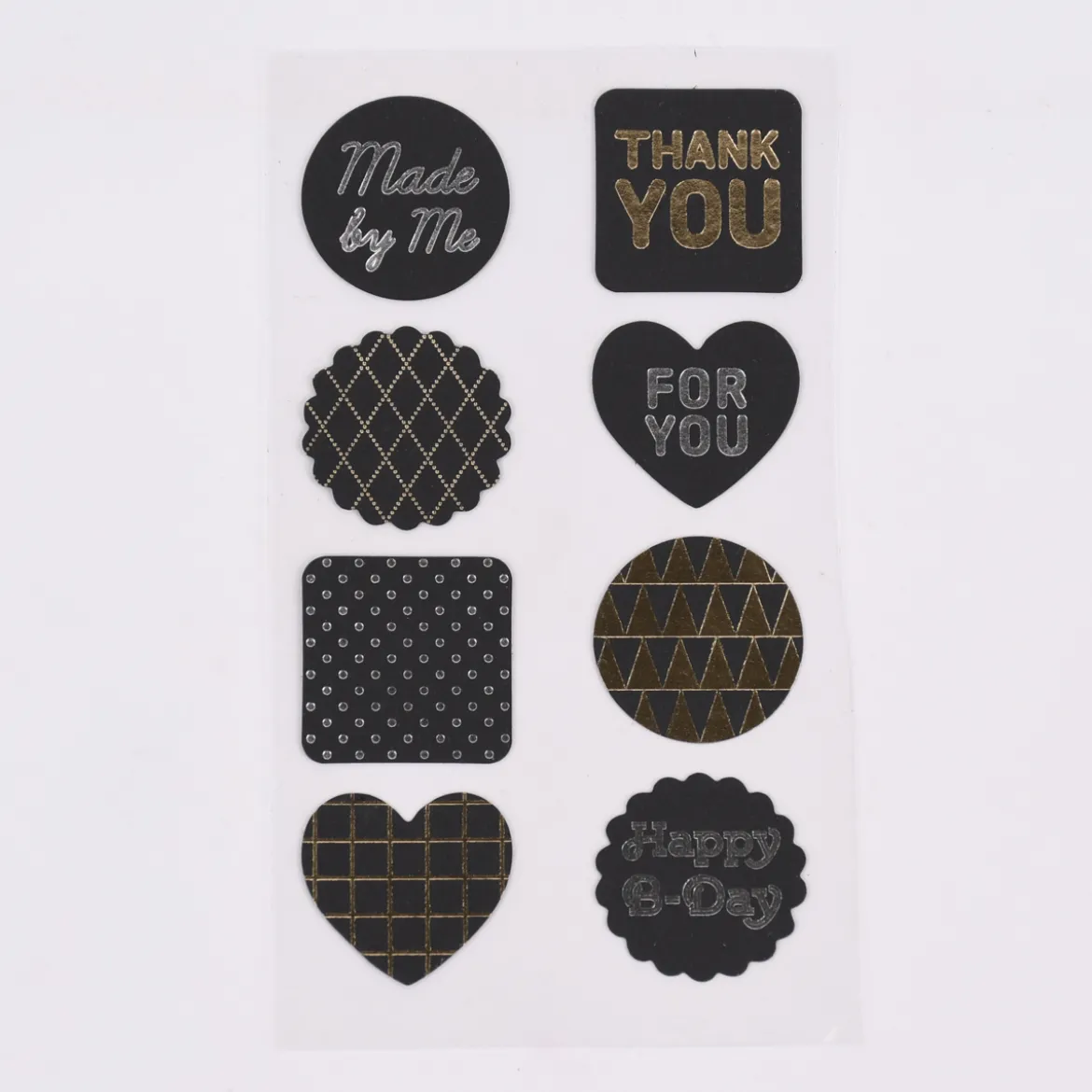Rico Design Sticker verschiedene Motive schwarz metallic 4 Blatt