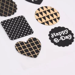 Rico Design Sticker verschiedene Motive schwarz metallic 4 Blatt