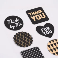 Rico Design Sticker verschiedene Motive schwarz metallic 4 Blatt
