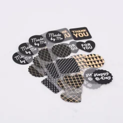 Rico Design Sticker verschiedene Motive schwarz metallic 4 Blatt