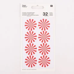 Rico Design Sticker Zuckerstange rot weiß 4 Blatt