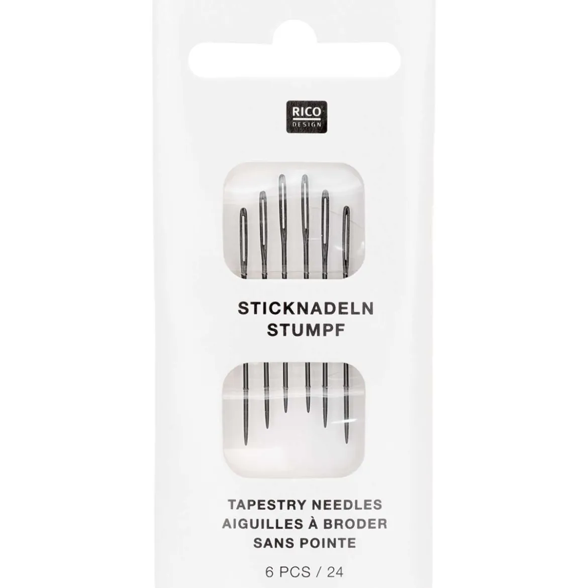Rico Design Sticknadeln stumpf 6Stk schwarz