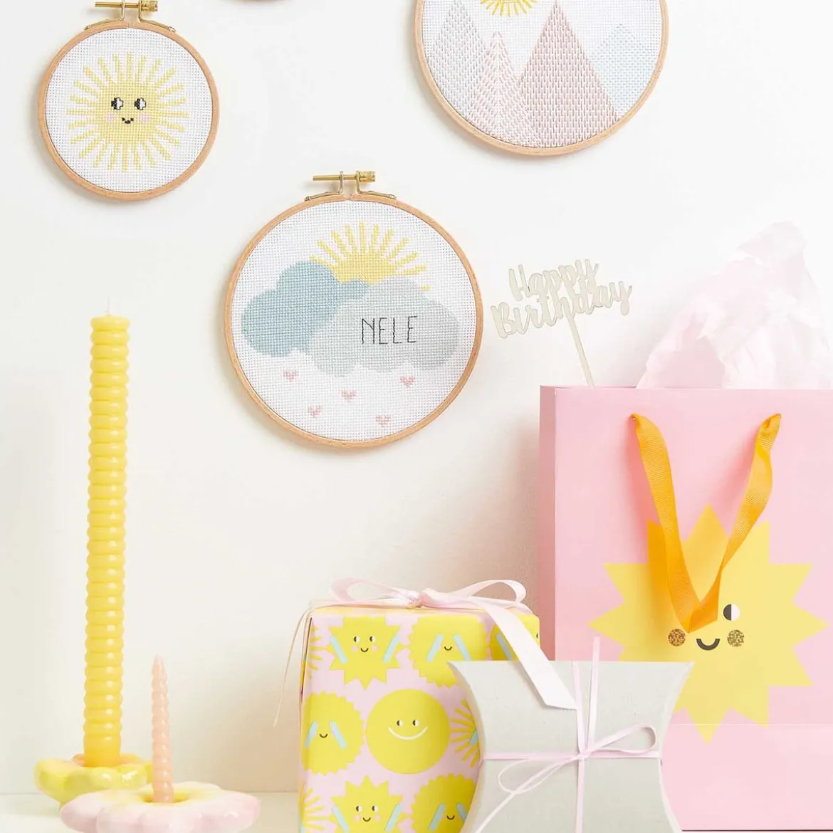 Rico Design Stickpackung Wolken Geburtsbild personalisierbar 15cm