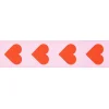 Rico Design Taftband Geschenkband Herzen rosa neon orange Breite 38mm