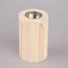 Rico Design Teelichthalter zylinderförmig Holz hoch natur silberfarbig 12x7,5cm