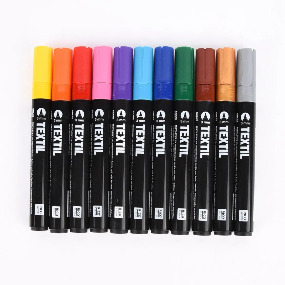 Rico Design Textilmarker für dunkle Textilien 3mm verschiedene Farben