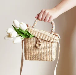 Rico Design Tulpenstrauss mit 7 Blüten Kunstblumen weiß 33,5cm