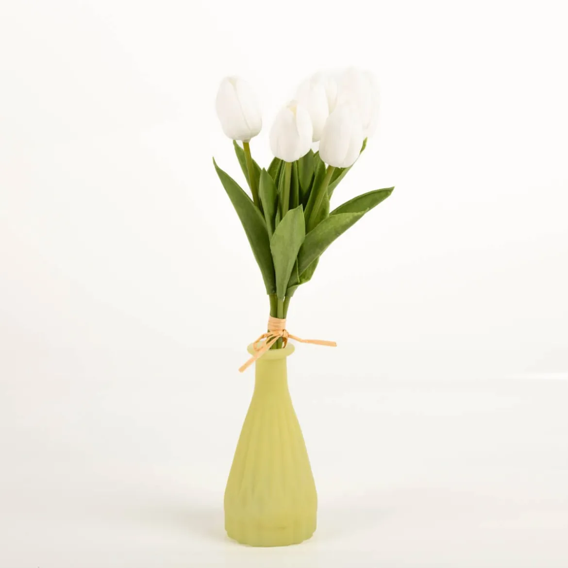 Rico Design Tulpenstrauss mit 7 Blüten Kunstblumen weiß 33,5cm