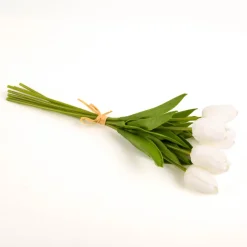 Rico Design Tulpenstrauss mit 7 Blüten Kunstblumen weiß 33,5cm