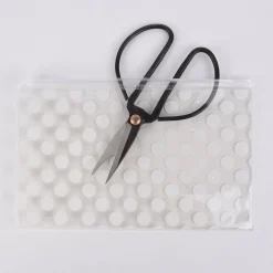 Rico Design Utensilientasche Transparent Punkte weiß 13x20,7cm