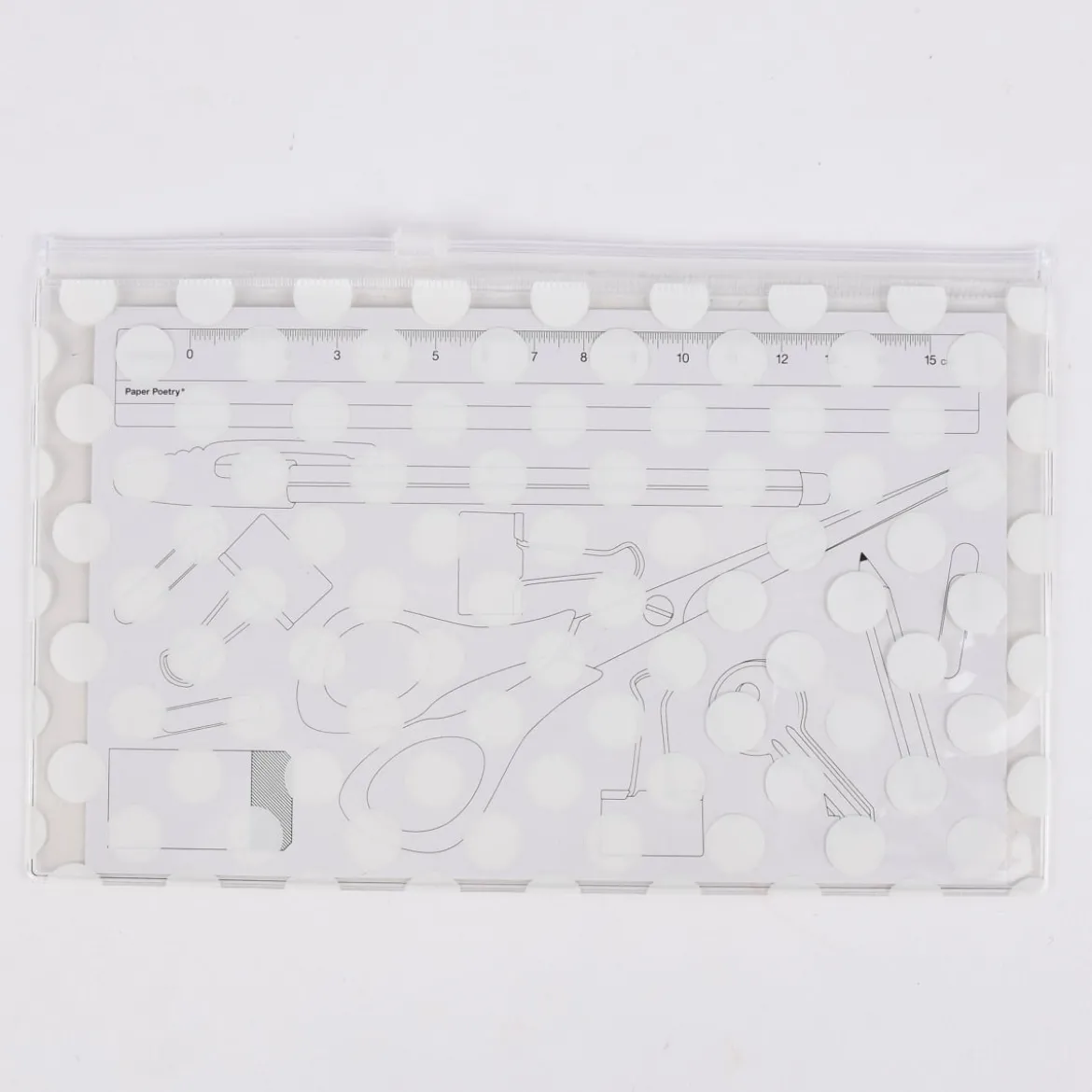 Rico Design Utensilientasche Transparent Punkte weiß 13x20,7cm