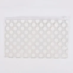 Rico Design Utensilientasche Transparent Punkte weiß 13x20,7cm