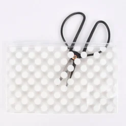 Rico Design Utensilientasche Transparent Punkte weiß 13x20,7cm