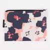 Rico Design Utensilientasche beschichtet OKINA HANA Blumen rosa dunkelblau weiß 17x23,5cm