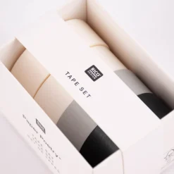 Rico Design Washi Tape 4er Set einfarbig weiß grau schwarz 4x10m