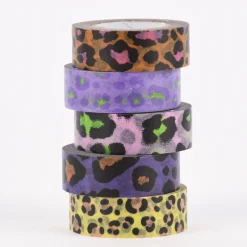 Rico Design Washi Tape 5er Set Leomuster bunt 5x10m