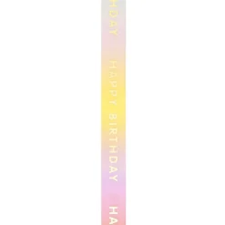 Rico Design Washi Tape Happy Birthday Rainbow Farbverlauf pastell goldfarbig 1,5cmx10m