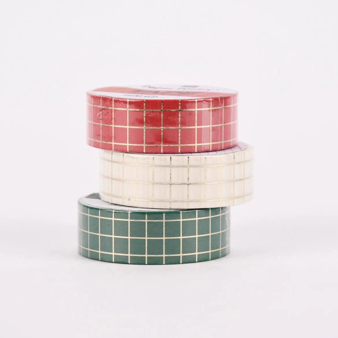 Rico Design Washi Tape Karo rot gold 1,5cmx10m