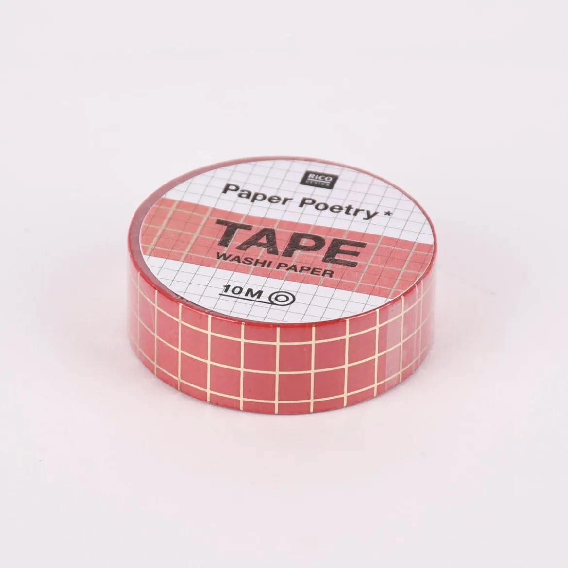 Rico Design Washi Tape Karo rot gold 1,5cmx10m