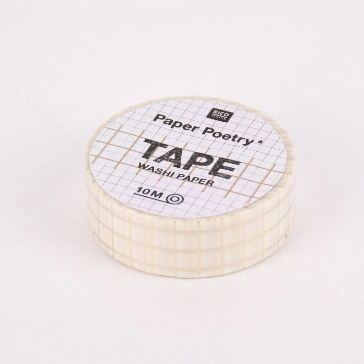 Rico Design Washi Tape Karo weiß gold 1,5cmx10m