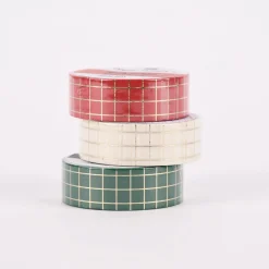 Rico Design Washi Tape Karo weiß gold 1,5cmx10m