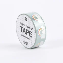 Rico Design Washi Tape Regenbogen irisierend hellblau bunt 1,5cmx10m